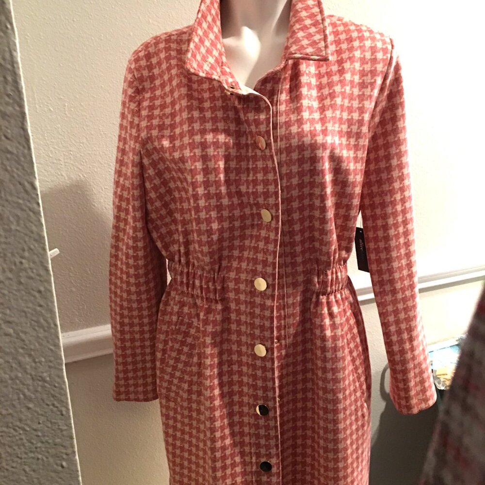 NEW Alice Blue Checkered Large Spring Coat Or Jacket NWT - Picture 2 of 4